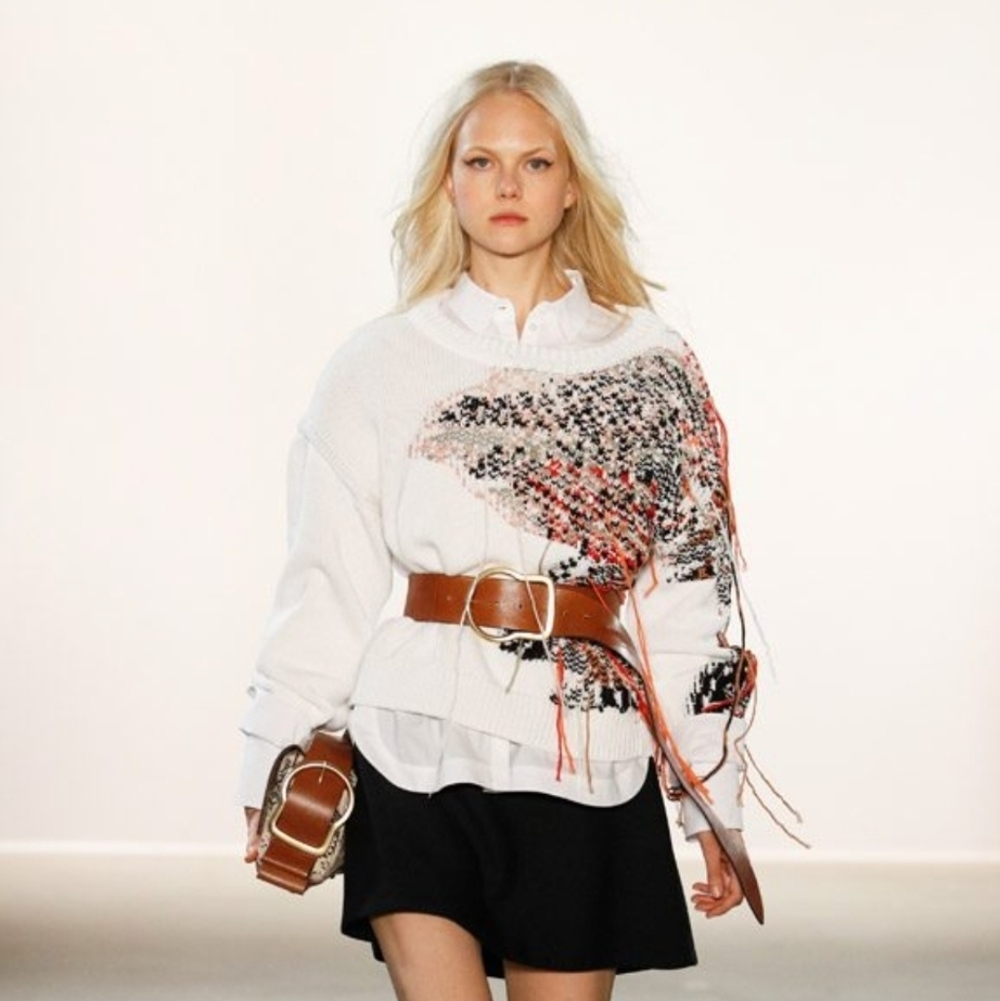 Dorothee Schumacher Fringe Sweater Cotton Knit Size Small